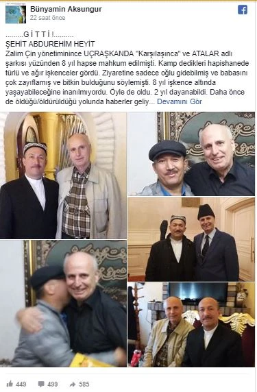 Uygur Türklerinin ünlü ozanı işkenceyle öldürüldü